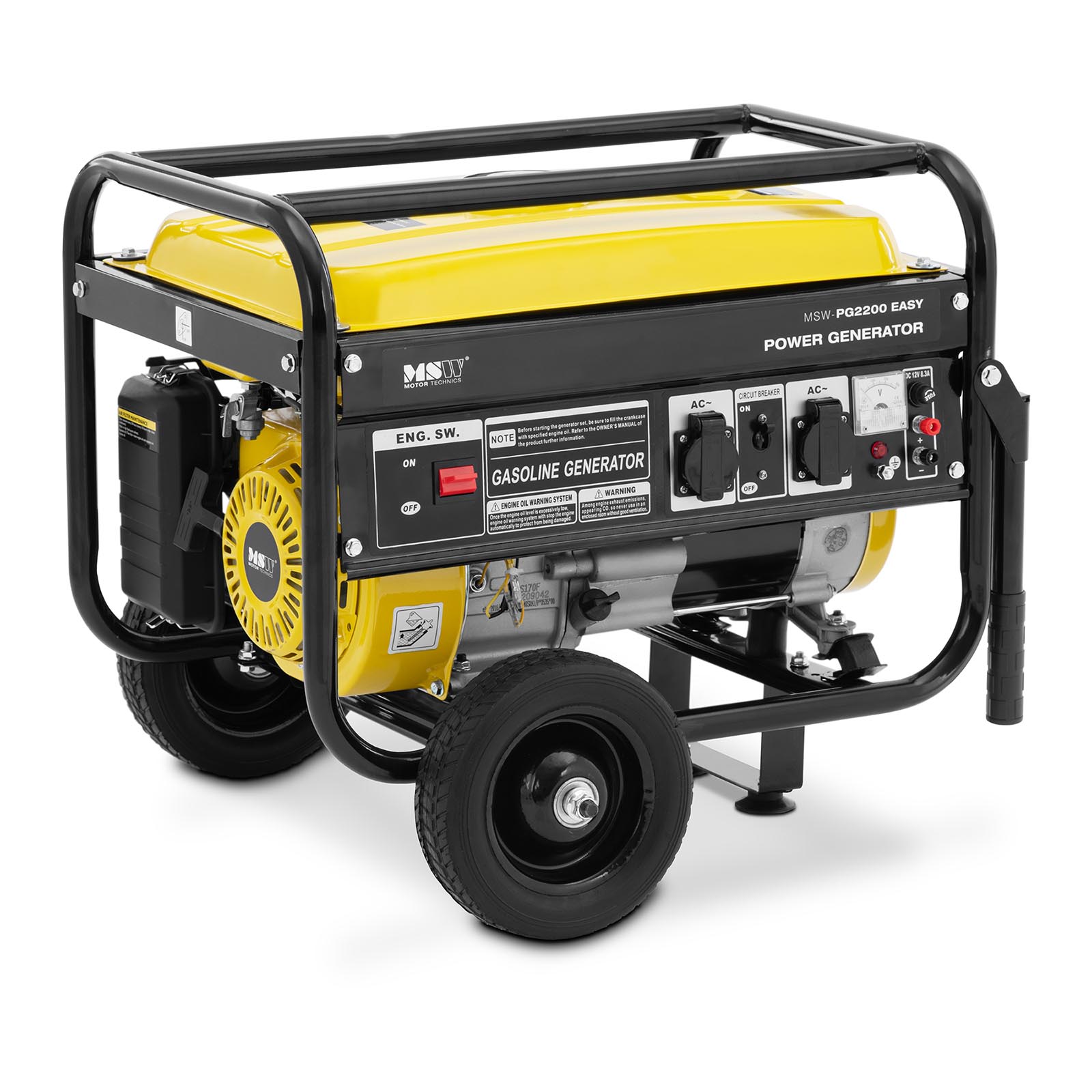 Groupe électrogène essence - 2200 W - 230 V AC / 12 V DC - démarrage manuel