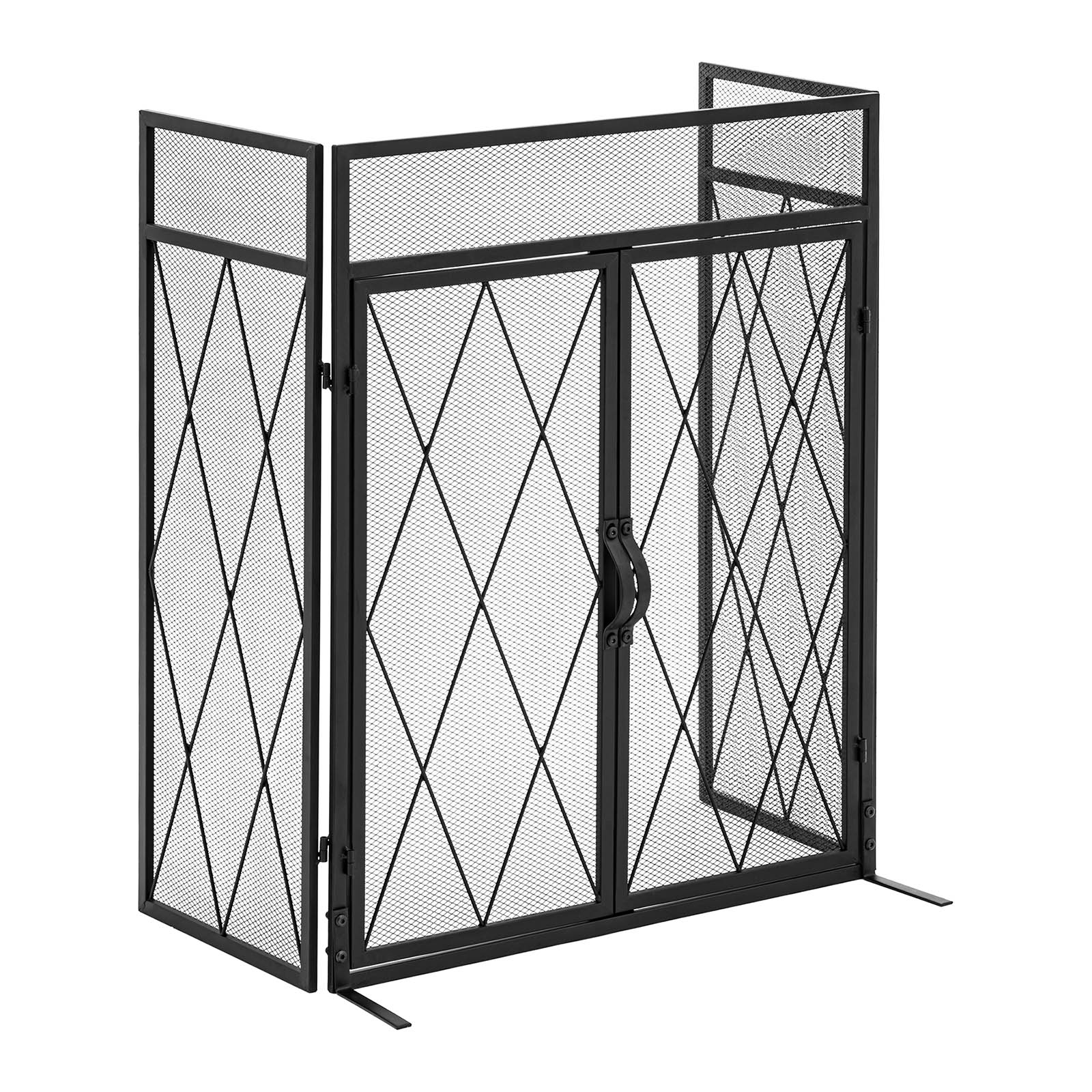 Pare-feu cheminée - 127 x 80 cm - avec portes centrales