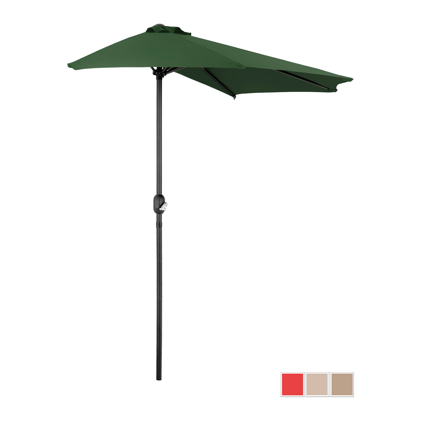 Demi parasol - Vert - Pentagonal - 270 x 135 cm