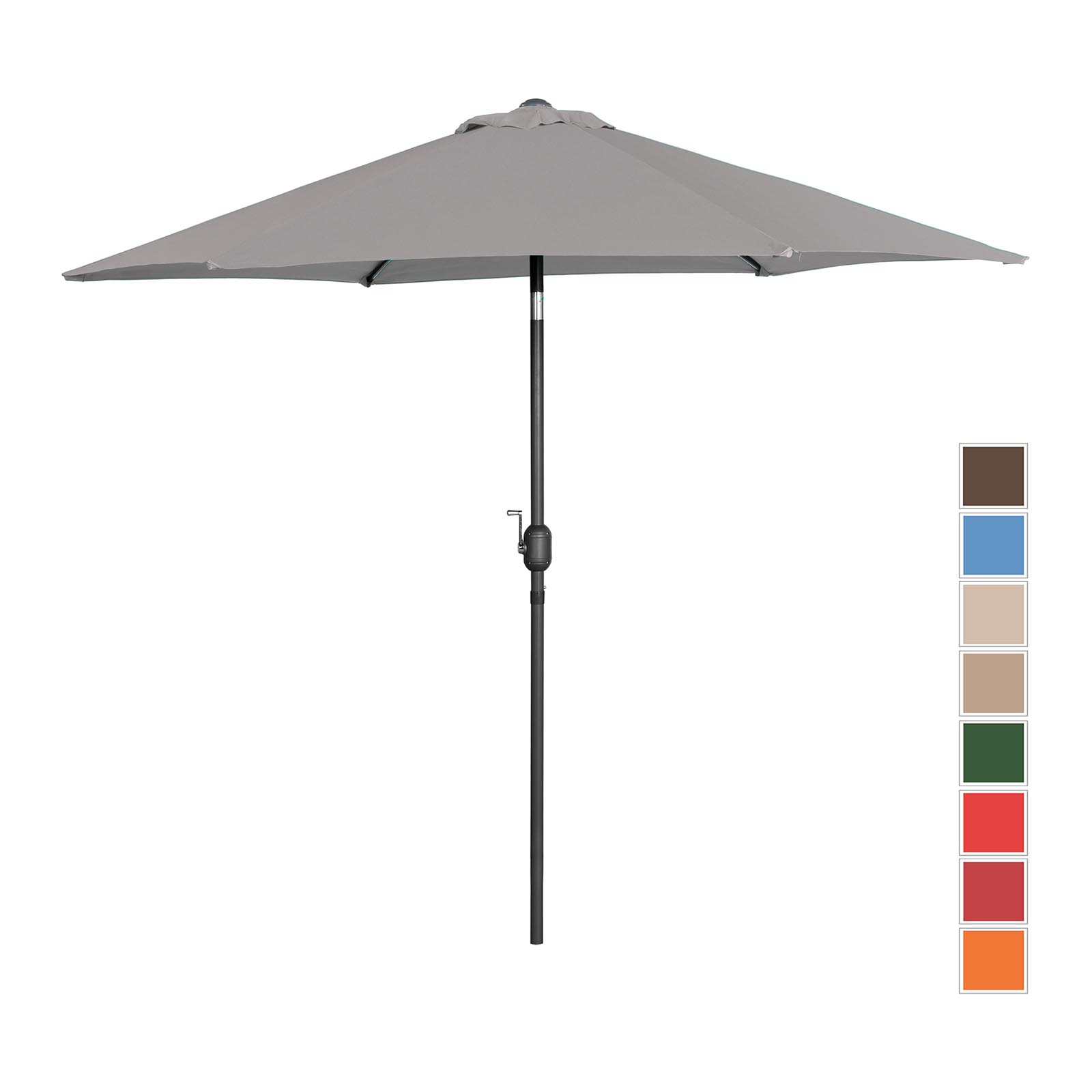 Parasol de terrasse – Gris foncé – Hexagonal – Ø 270 cm – Inclinable