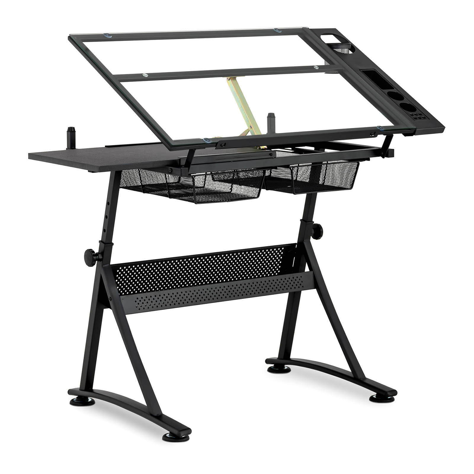 Table à dessin inclinable - 120 x 60 x 90 cm - Plateau en verre